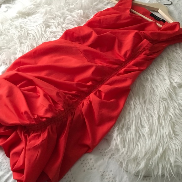Romantic Red Ruched Dress (Price Firm No O… - Picture 4 of 9